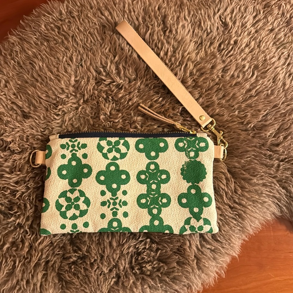 ERIN FLETT wristlet “Kelly Nordic,” ret.$44. Like new except for minor smudging.
